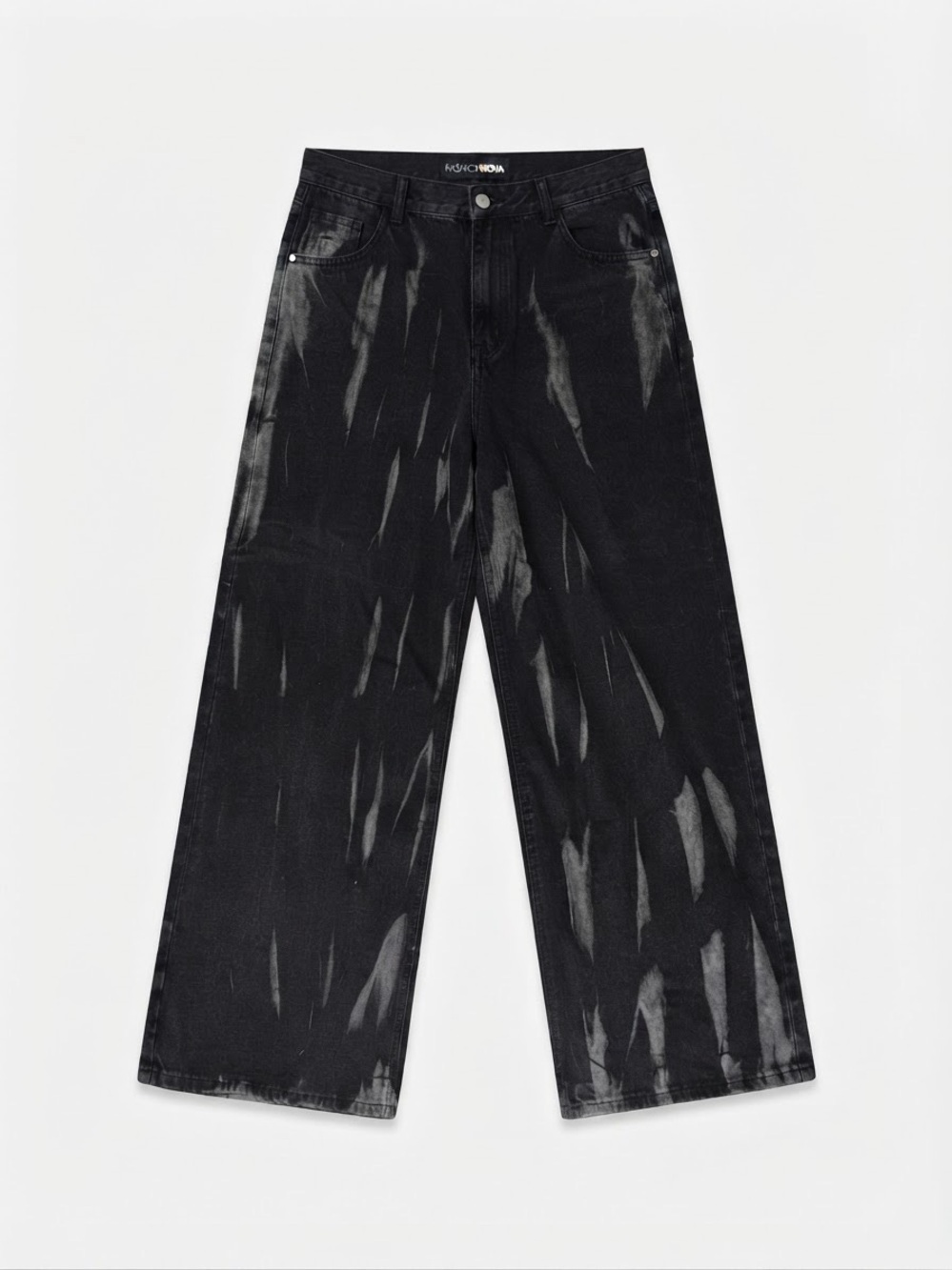 rag & bone Black Washed Wide-Leg Jeans
